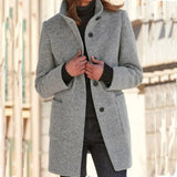 Women's Wool Stand Collar Coat