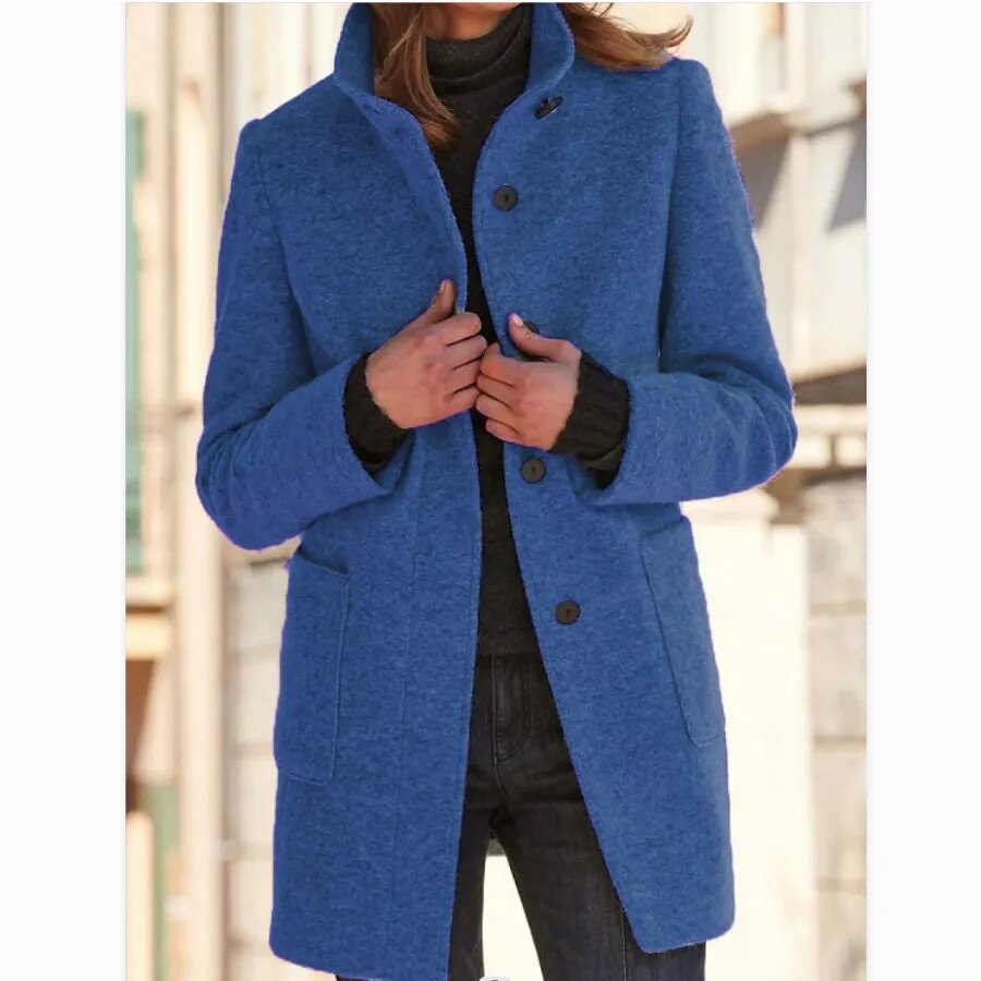 Women's Wool Stand Collar Coat