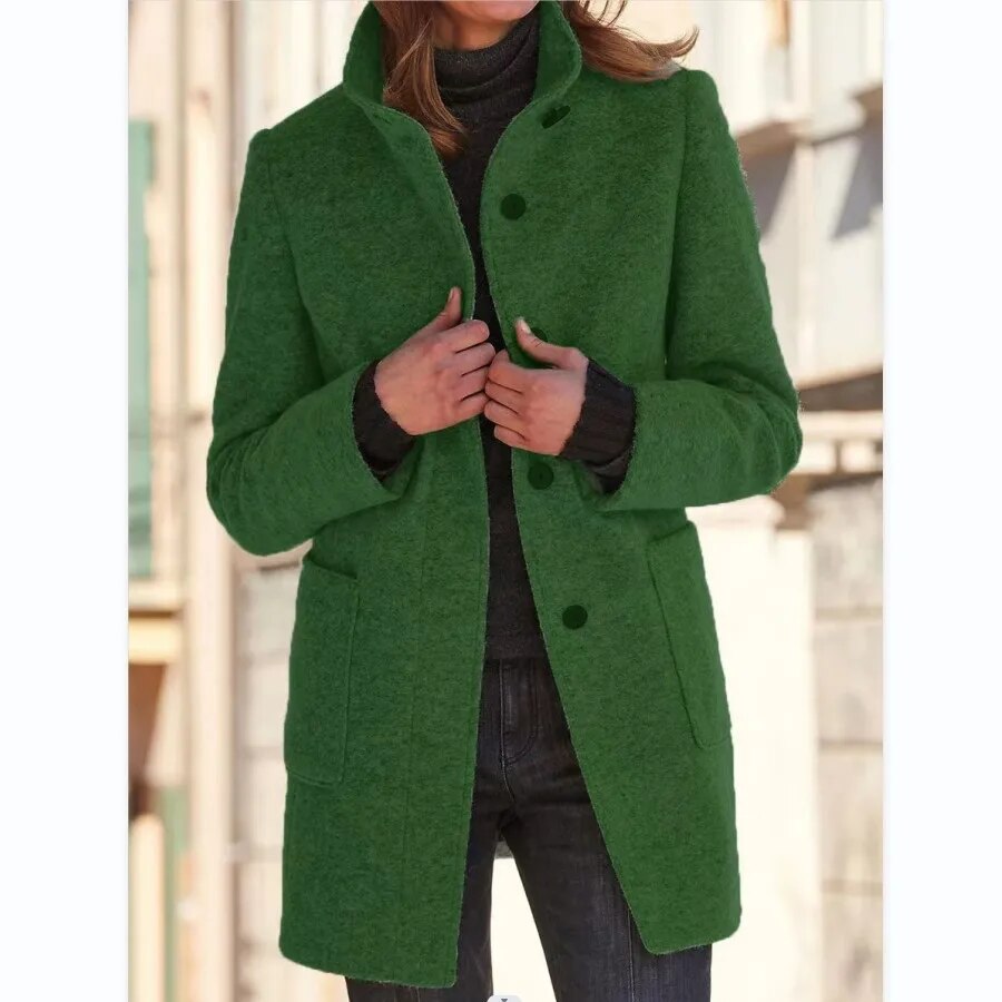 Women's Wool Stand Collar Coat
