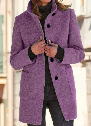 Women's Wool Stand Collar Coat