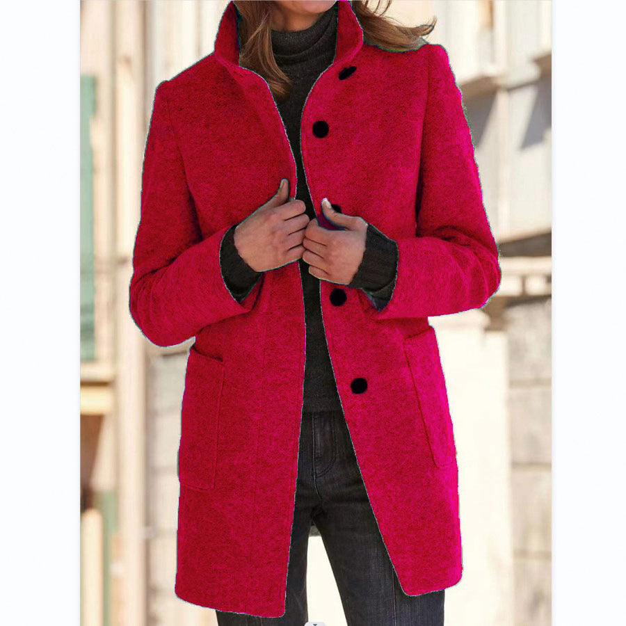 Women's Wool Stand Collar Coat