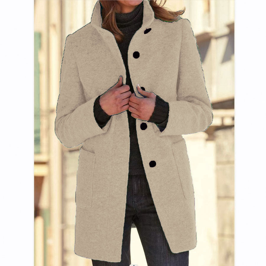 Women's Wool Stand Collar Coat