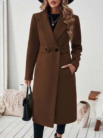 Women's Tailored Belted Wool Coat