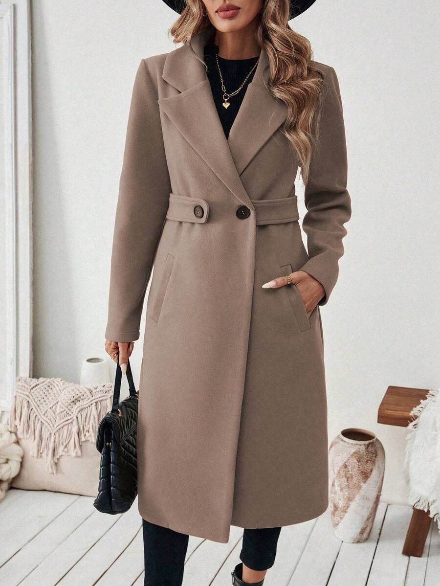 Women's Tailored Belted Wool Coat
