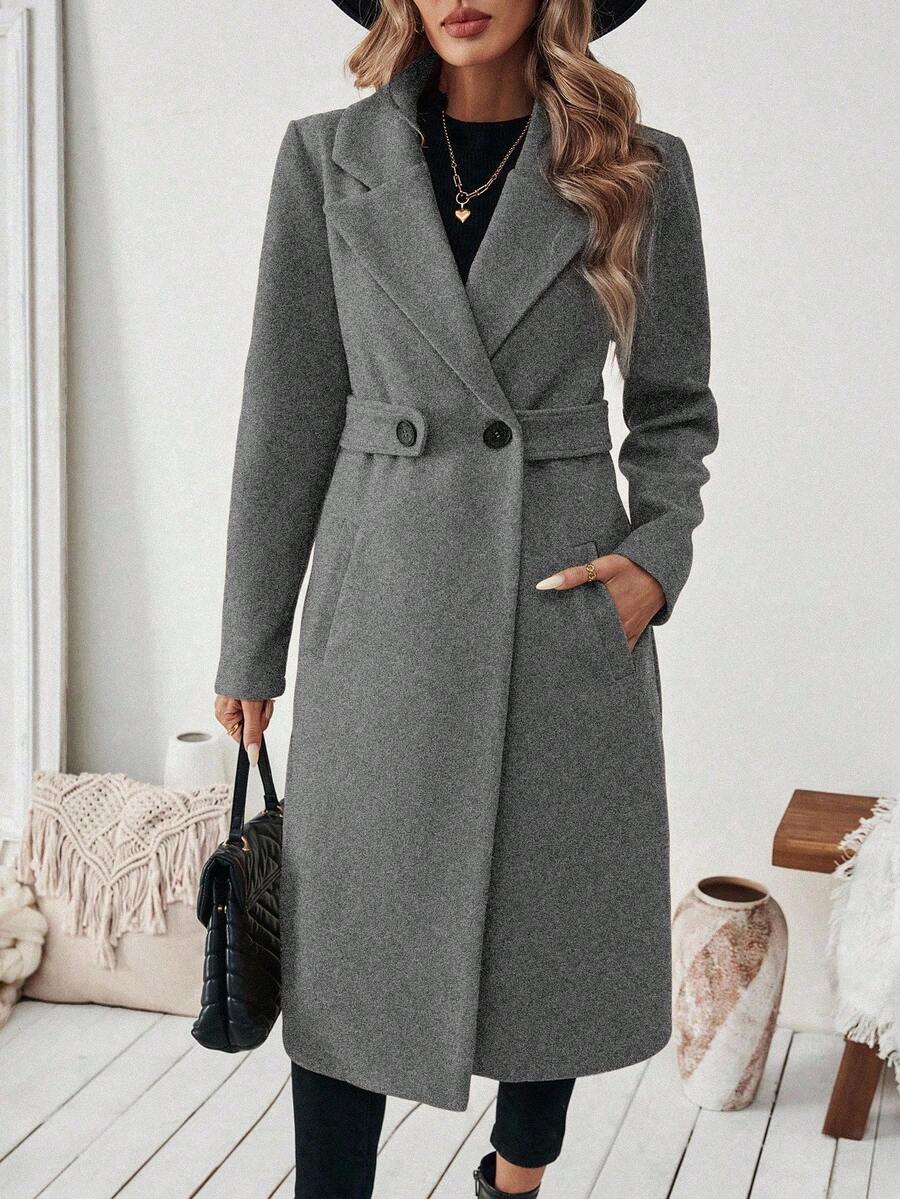 Women's Tailored Belted Wool Coat