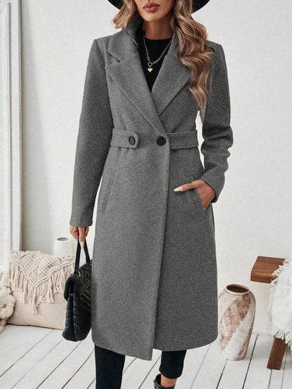 Women's Tailored Belted Wool Coat