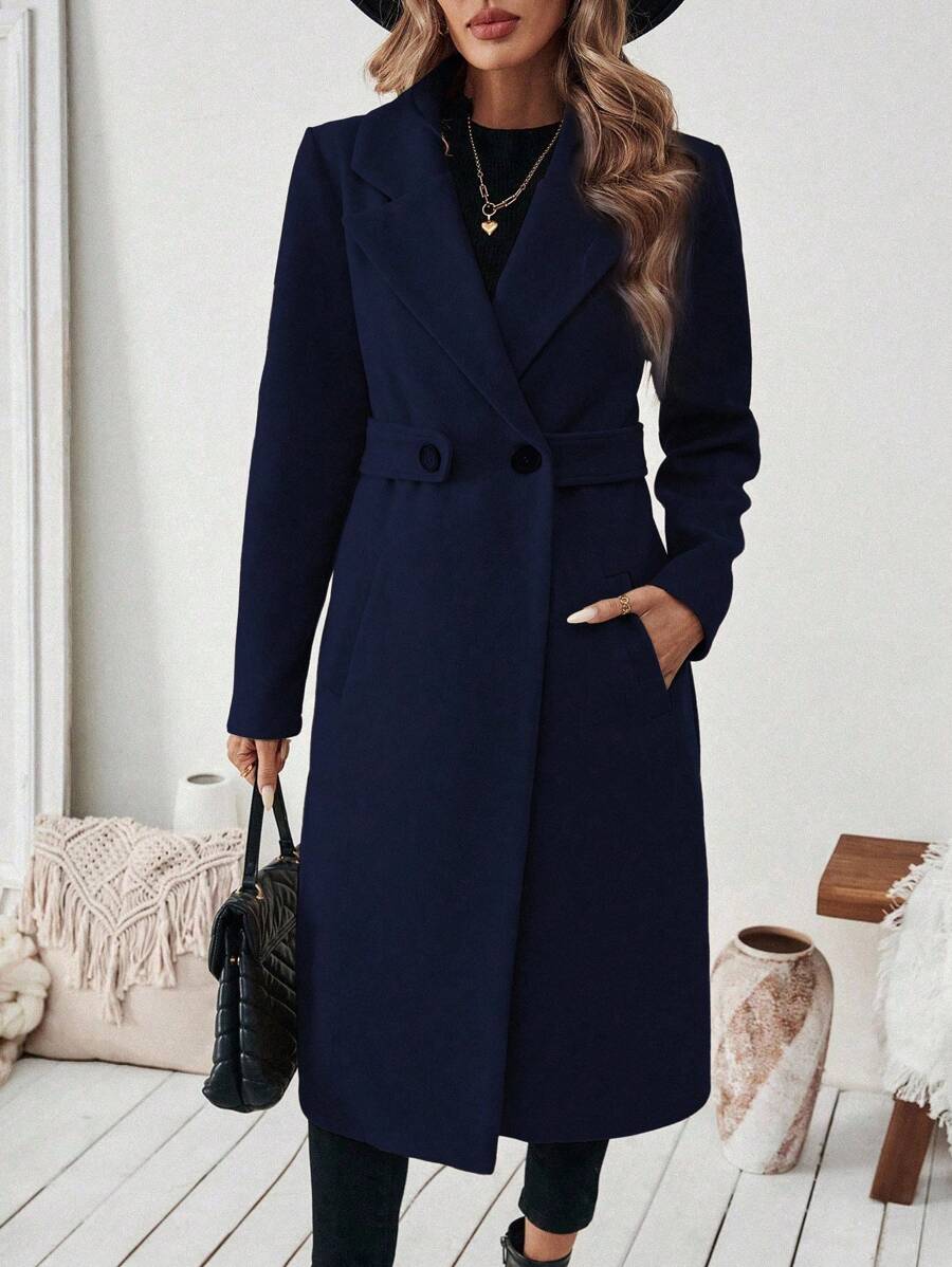 Women's Tailored Belted Wool Coat
