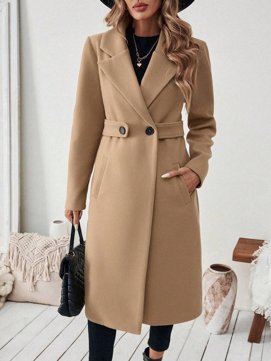 Women's Tailored Belted Wool Coat