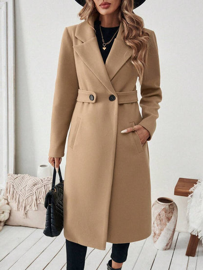Women's Tailored Belted Wool Coat