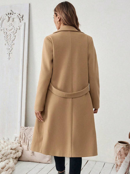 Women's Tailored Belted Wool Coat