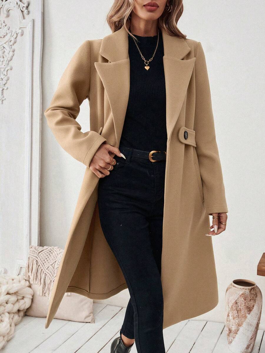 Women's Tailored Belted Wool Coat