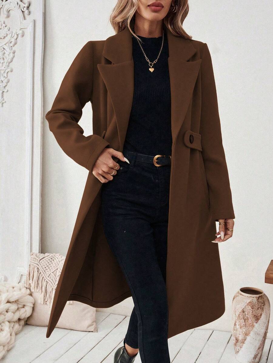Women's Tailored Belted Wool Coat