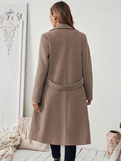Women's Tailored Belted Wool Coat