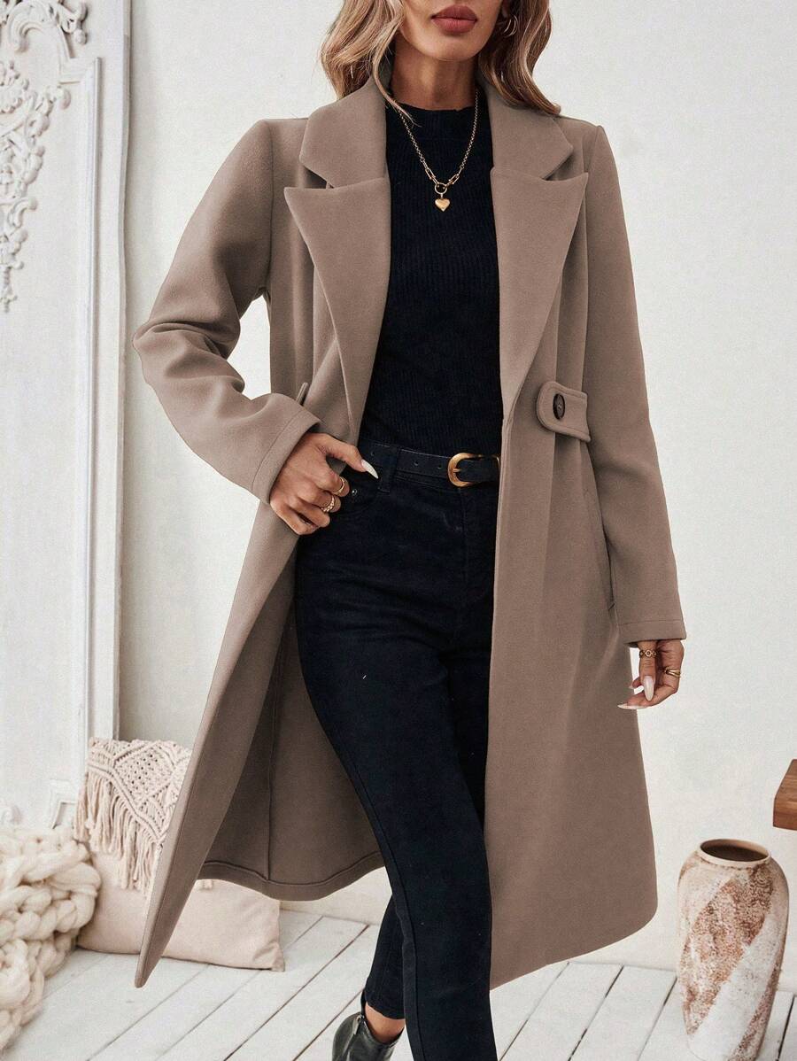 Women's Tailored Belted Wool Coat