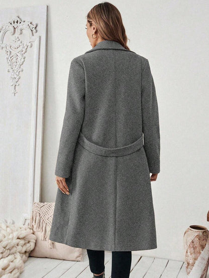Women's Tailored Belted Wool Coat