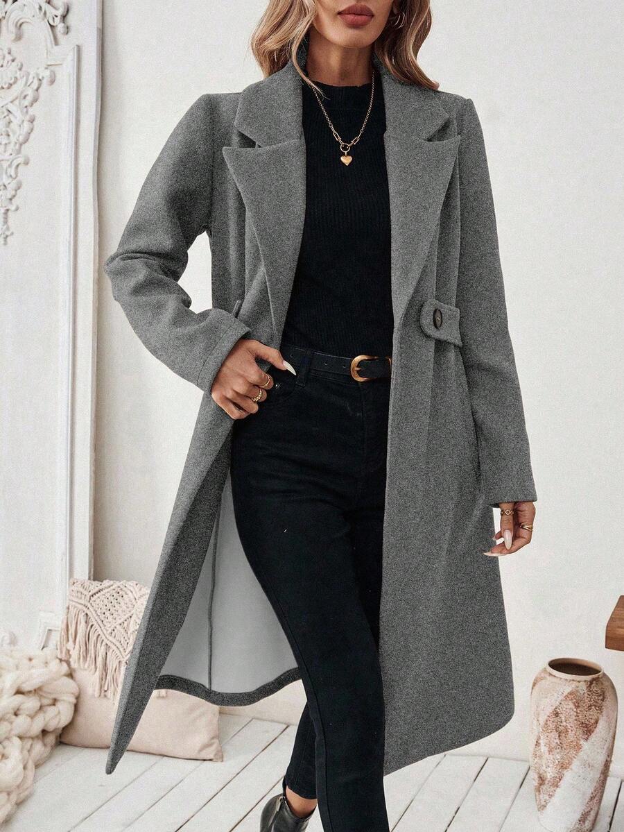 Women's Tailored Belted Wool Coat