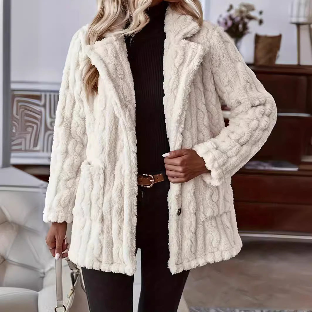 Women's Cosy Teddy Cable Coat