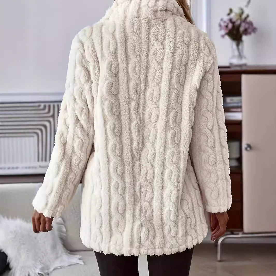 Women's Cosy Teddy Cable Coat