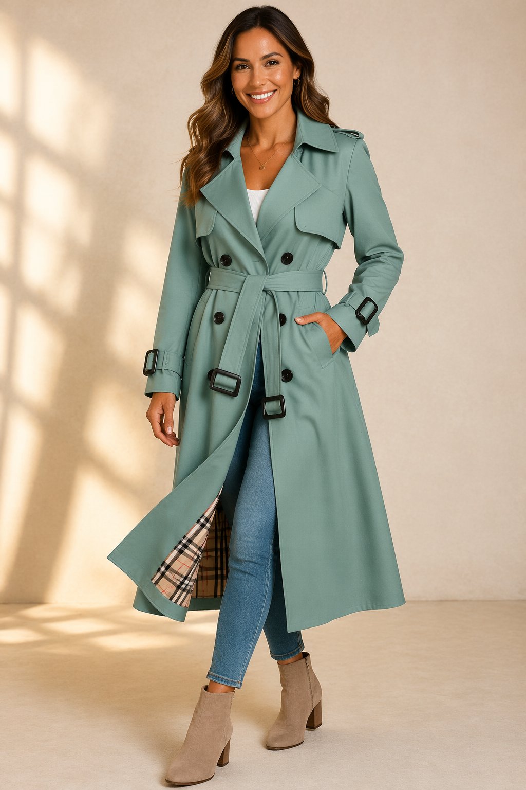 Women's Belted Trench Coat