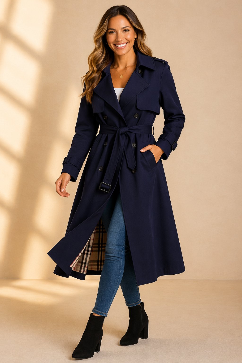Women's Belted Trench Coat
