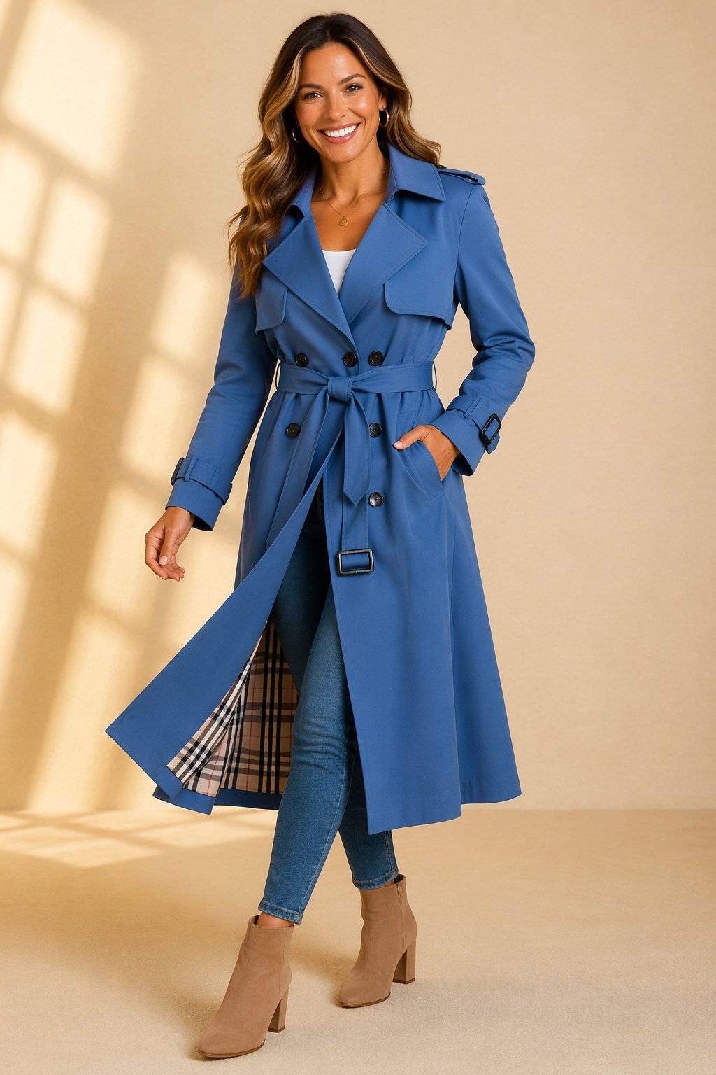 Women's Belted Trench Coat