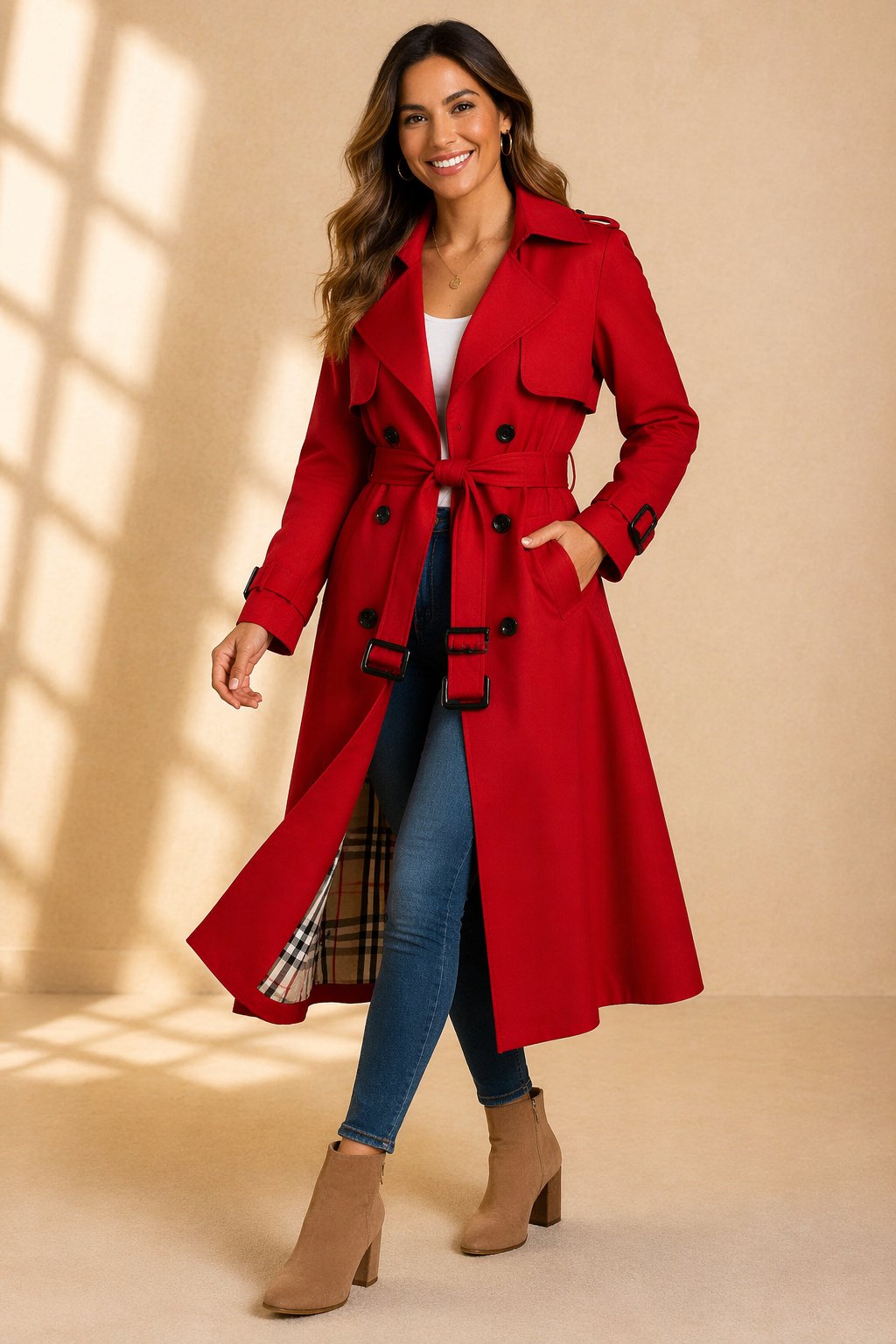 Women's Belted Trench Coat